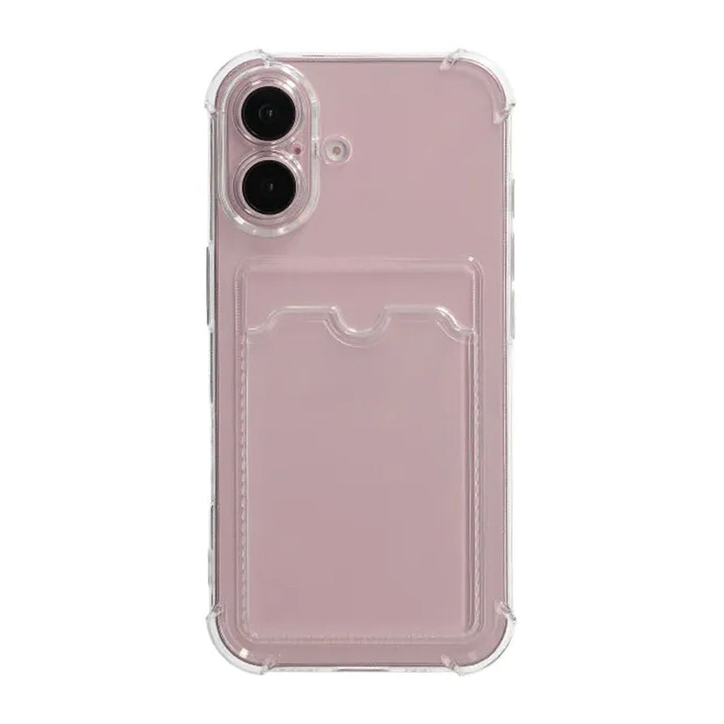 iPhone 16 Plus TPU Skal med Korthållare – Transparent