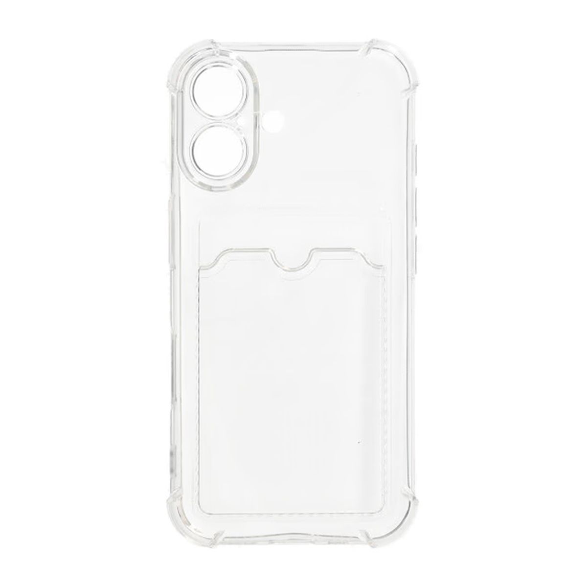 iPhone 16 Plus TPU Skal med Korthållare – Transparent
