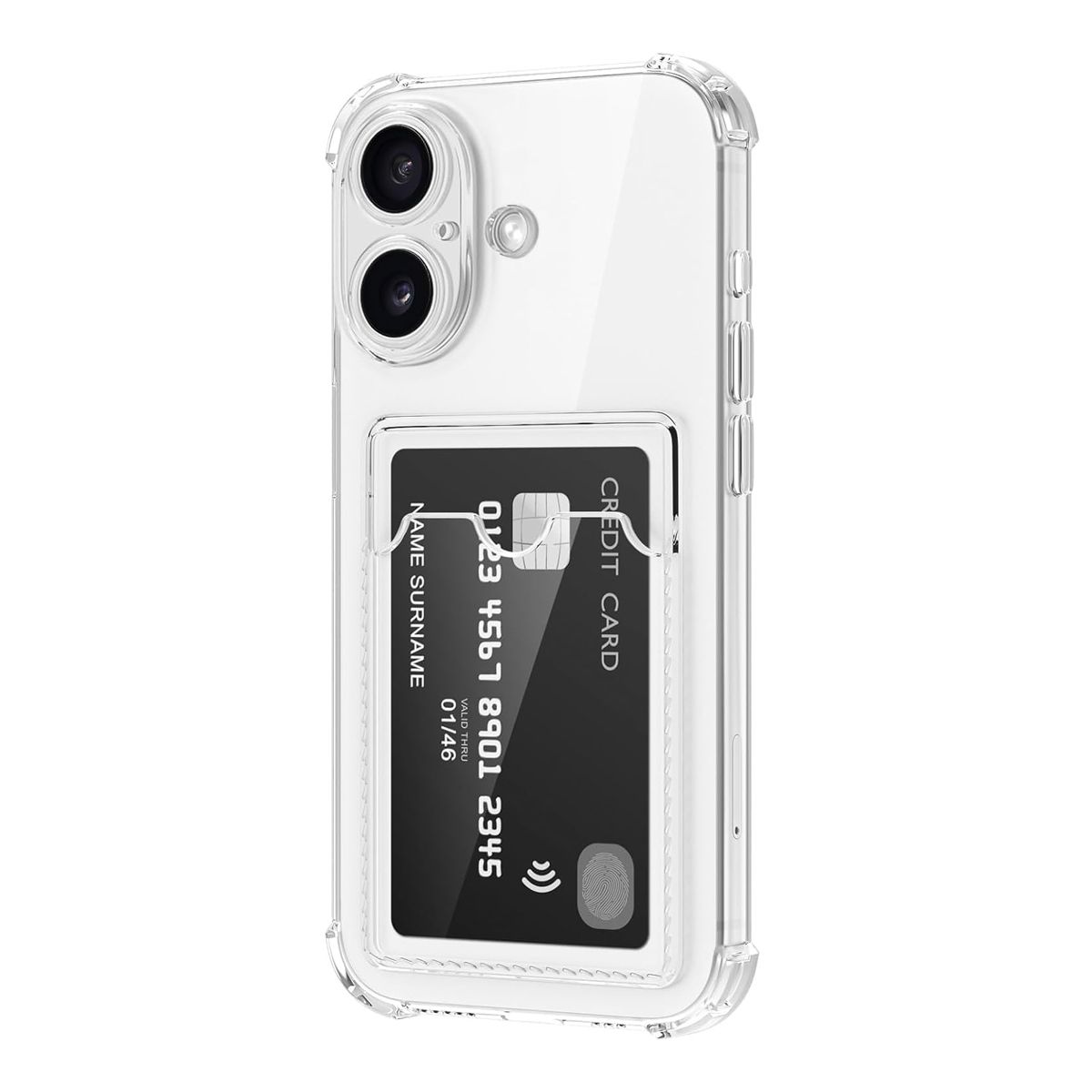 iPhone 17 TPU Skal med Korthållare – Transparent