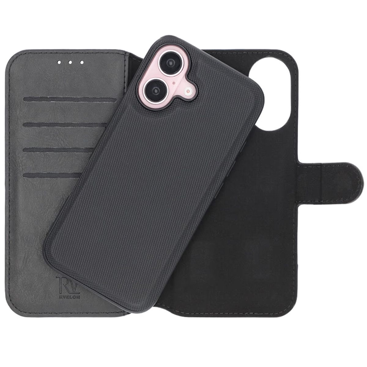 iPhone 16 Plus Plånboksfodral – Svart