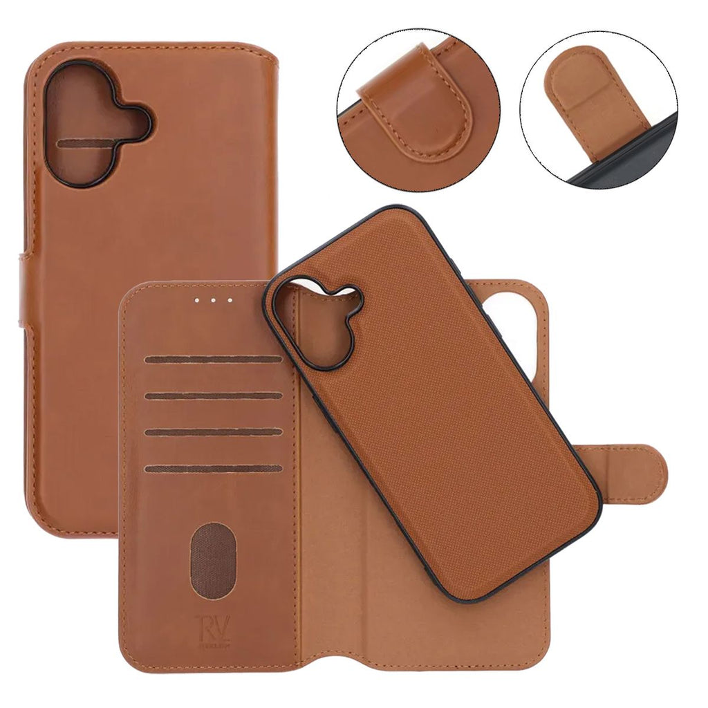 iPhone 16 Plånboksfodral – Brun