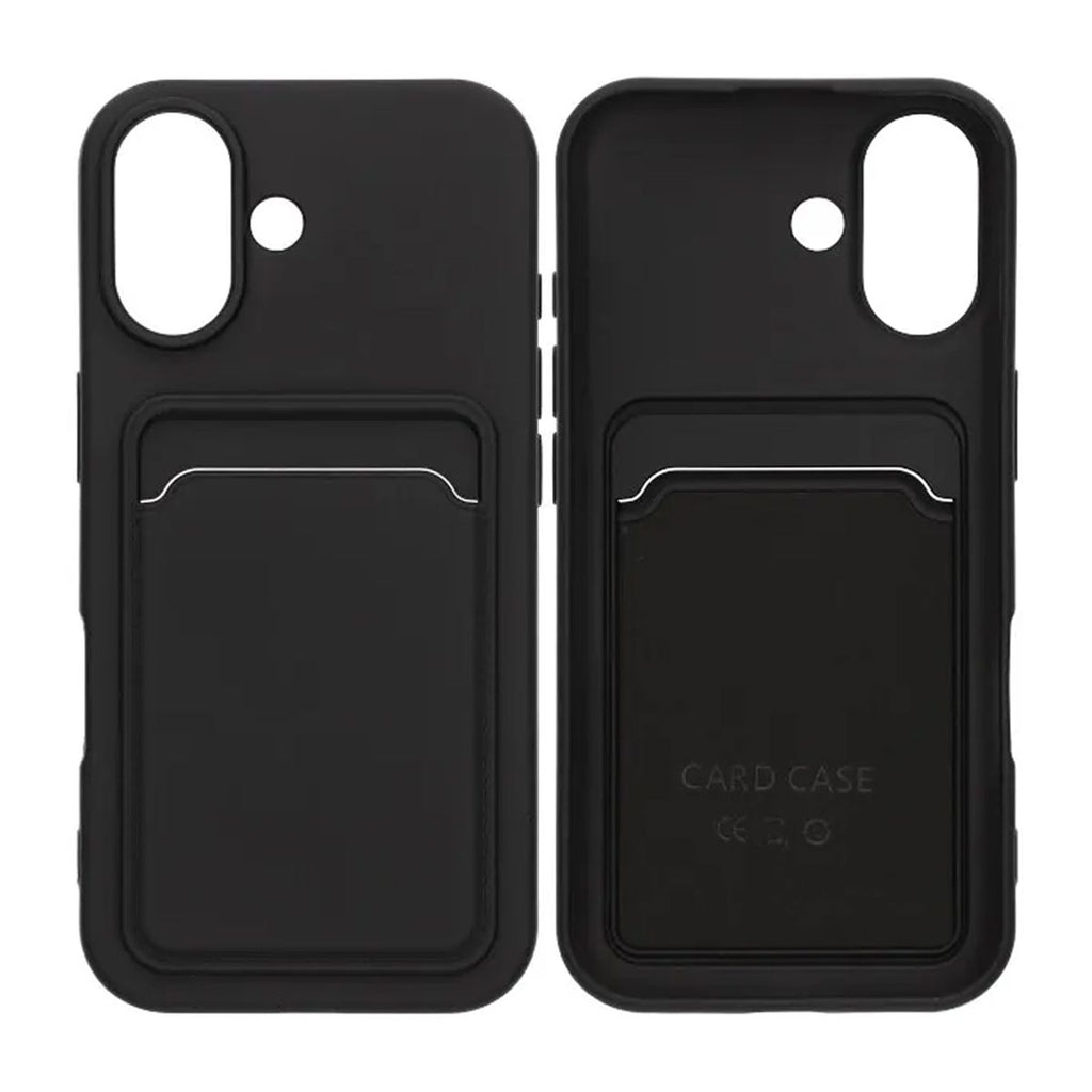 iPhone 17 Silikonskal med Korthållare – Svart