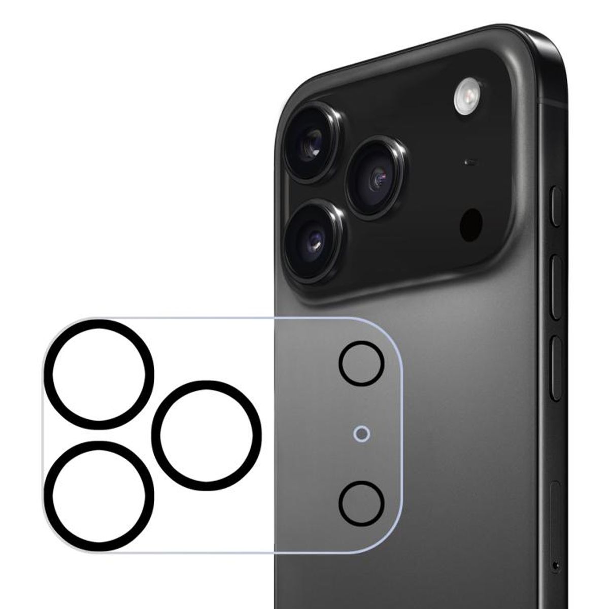 iPhone 17 Pro Max Kameraskydd 3D Härdat Glas – Transparent