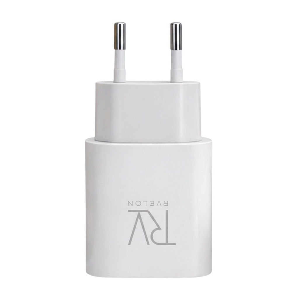 Rvelon Snabbladdare Dual USB-A & USB-C 20W – Vit
