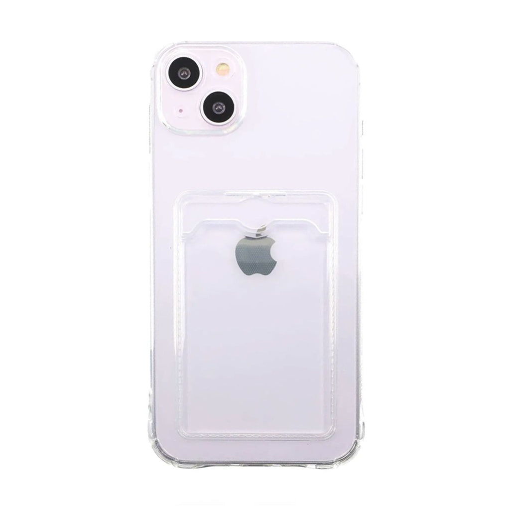 iPhone 14 Plus TPU Skal med Korthållare – Transparent