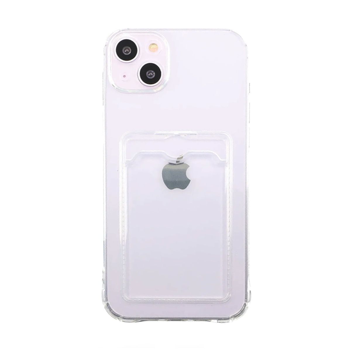 iPhone 14 Plus TPU Skal med Korthållare – Transparent