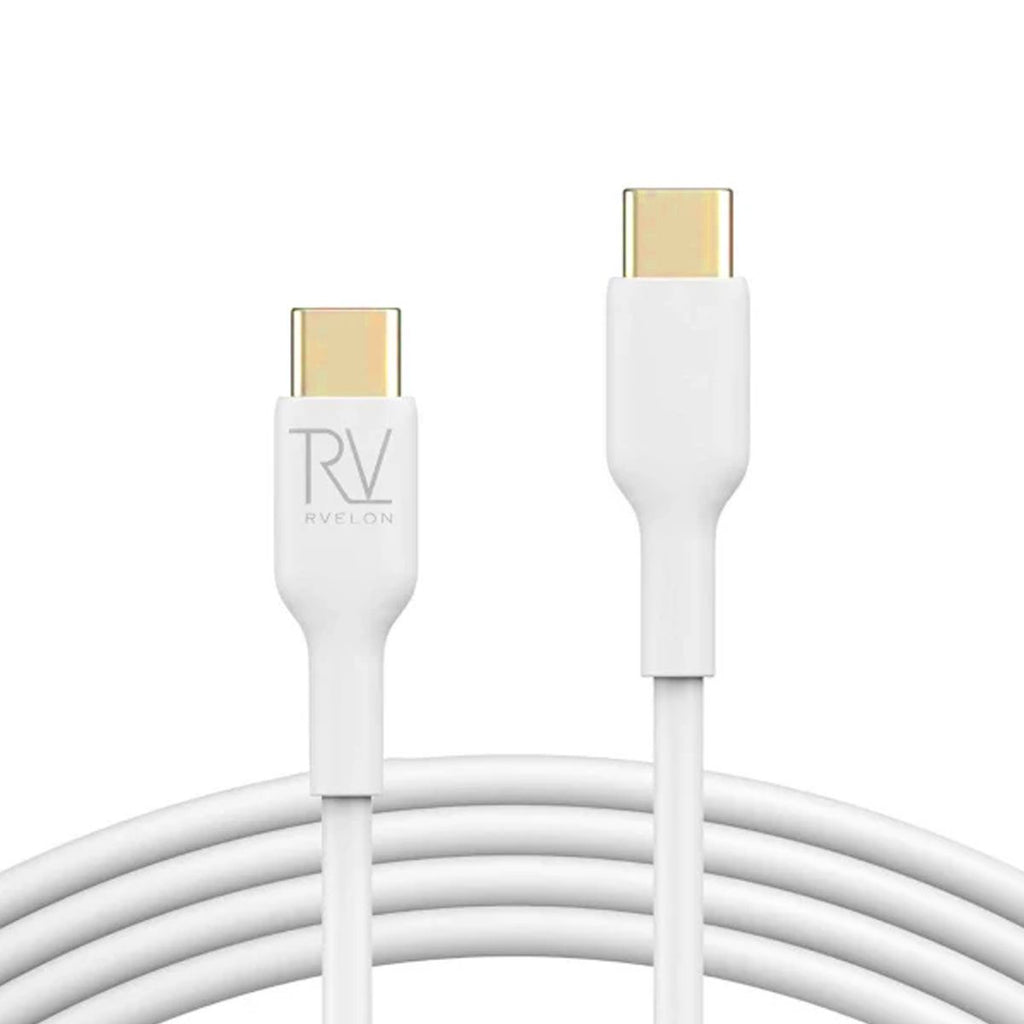 Rvelon USB-C Silikonkabel 240W 1m – Vit