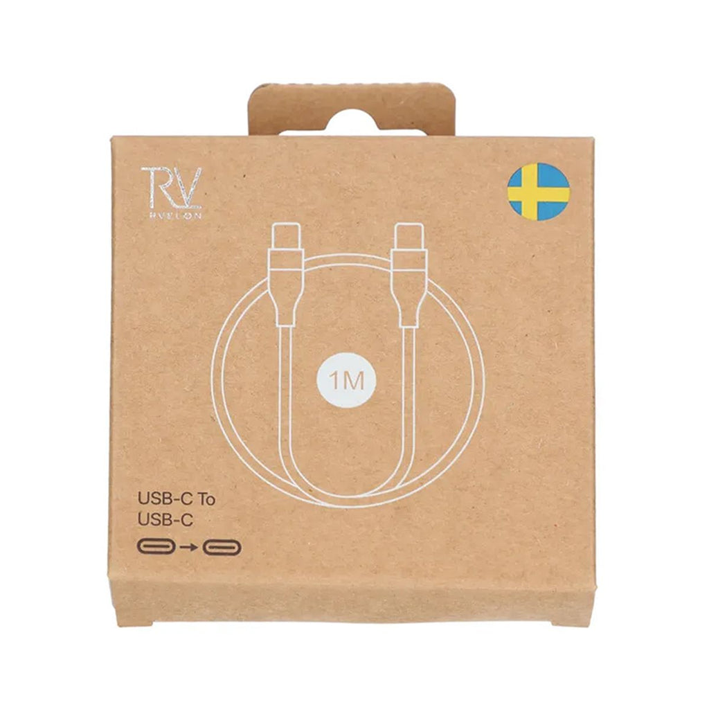 Rvelon USB-C Silikonkabel 240W 1m – Vit