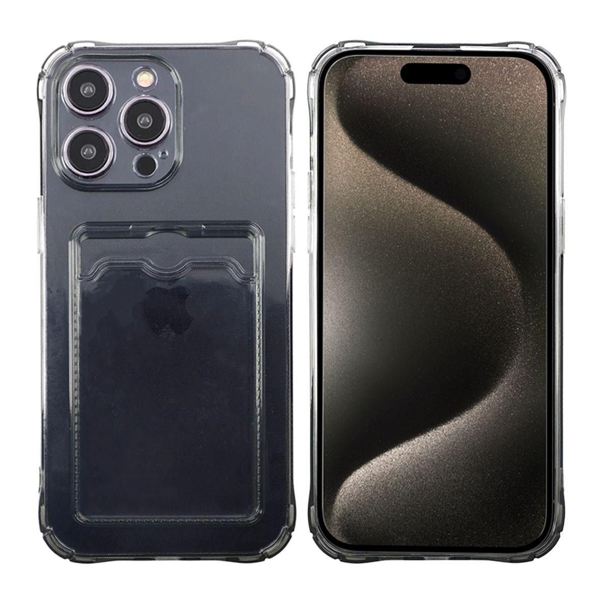 iPhone 11 Pro Max TPU Skal med Korthållare – Transparent