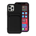 iPhone 15 Pro Silikonskal med Korthållare – Svart