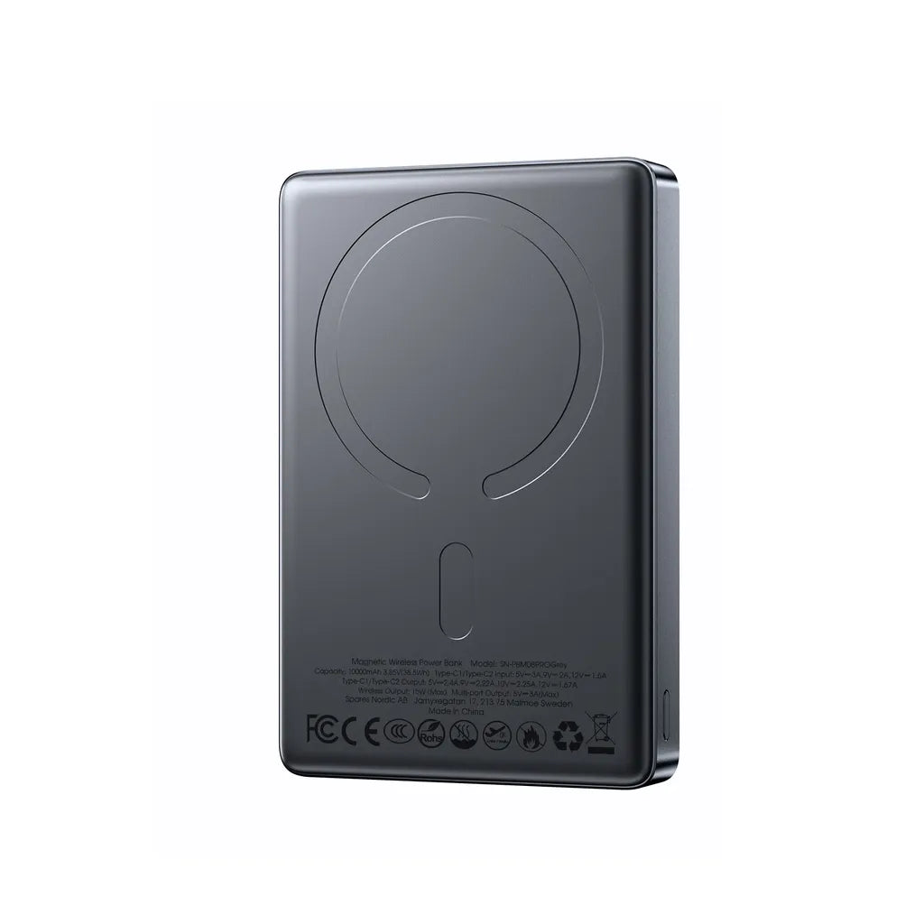 SiGN Magnetisk Powerbank 10000mAh 22,5W – Grå