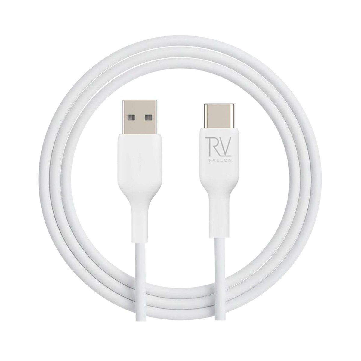 Rvelon USB-A USB-C Kabel 60W 1m – Vit