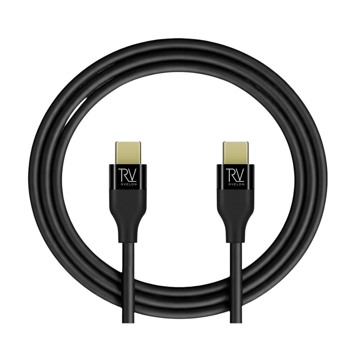 Rvelon USB-C Kabel 60W 2m – Svart