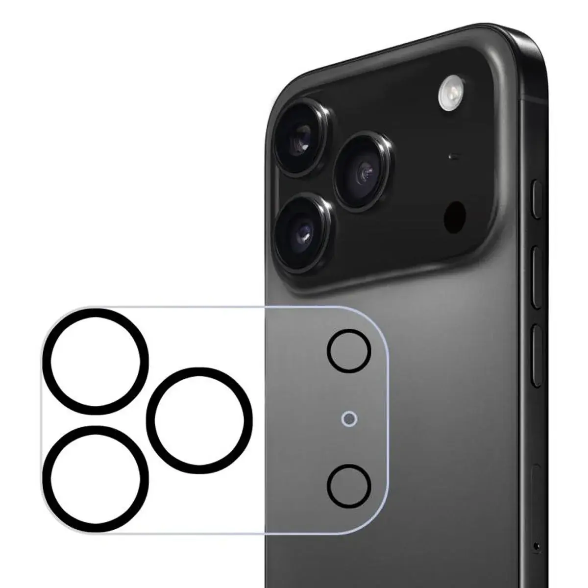 iPhone 17 Pro Max Kameraskydd 3D Härdat Glas – Transparent