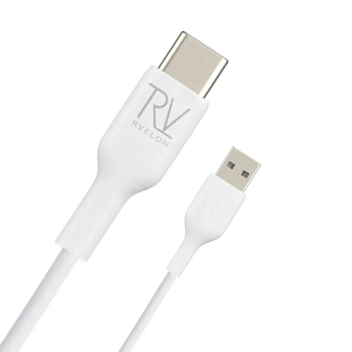 Rvelon USB-A USB-C Kabel 60W 1m – Vit