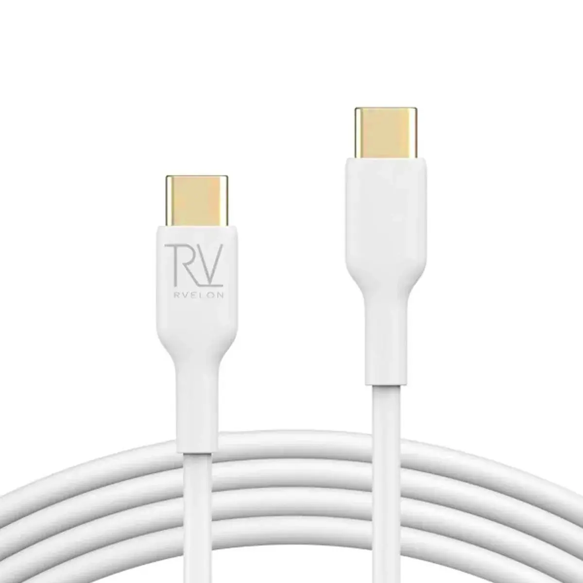Rvelon USB-C Silikonkabel 240W 1m – Vit